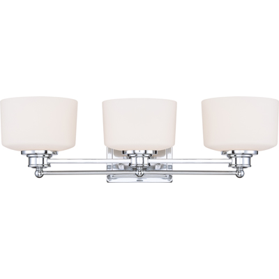 Nuvo Lighting 60/4583  Soho - 3 Light Vanity Fixture with Satin White Glass in Polished Chrome Finish